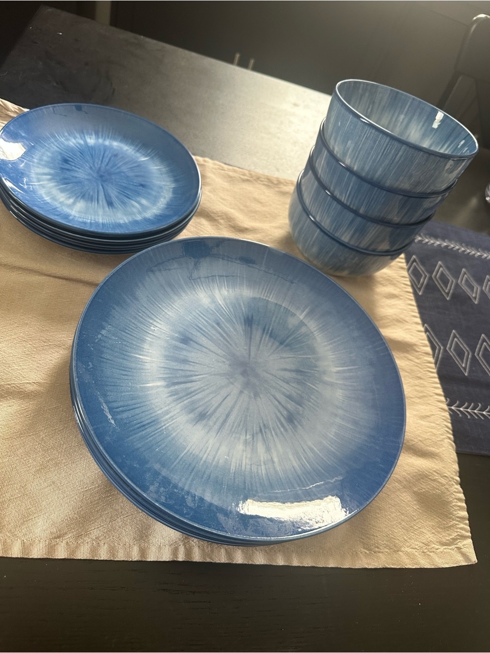 Blue Radiant Glaze Dinner Plate and Bowl Set - Home Dining